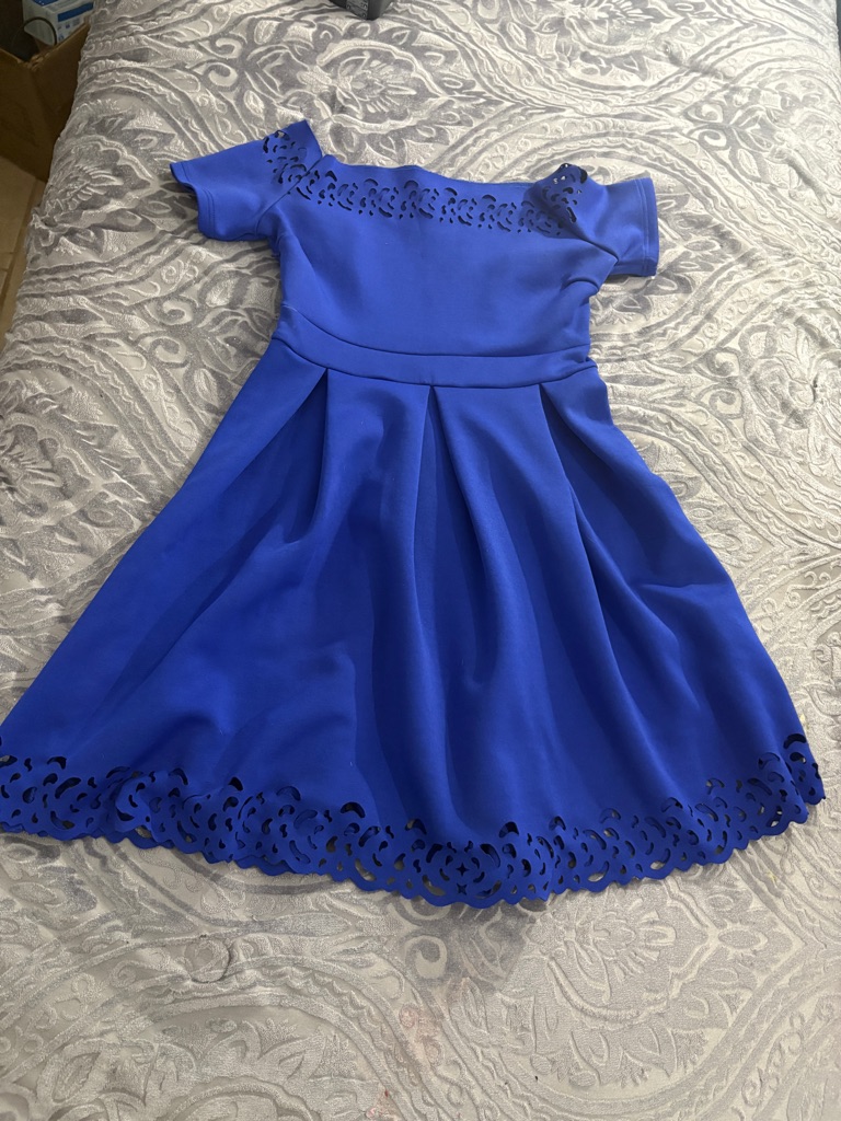 Girls Blue Dress Size M (8-10)